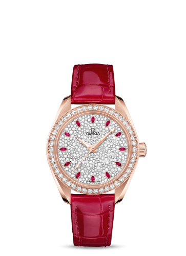 Omega Seamaster Aqua Terra 150M Master Chronometer 34 Sedna Gold / Diamond / Snow Ruby / Alligator